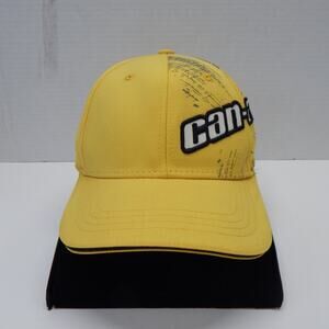Can Am Embroidered Logo Baseball Cap Fitted Track Hat Men's S/M OEM Yellow Black